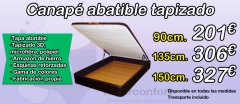 Canapé abatible tapizado Naturconfort | Comprar canapé abatible tapizado en Valencia