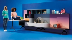 Composicion de muebles life box que puede servir de despacho o de salon