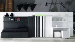 Mueble juvenil life box combinado en color gris vulcano y blanco