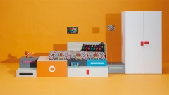 Dormitorio juvenil con combinacion de tiradores diferentes