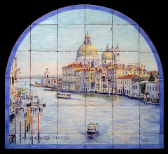 Canal grande, venecia mural de azulejos rusticos 90x75cm