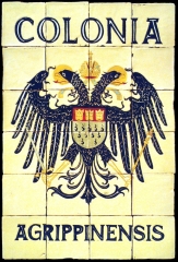 Escudo heraldico colonia agrippinensis de azulejos rusticos,  60x90cm