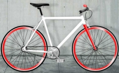 Bcicletas fixie moma bikes, blanca-roja