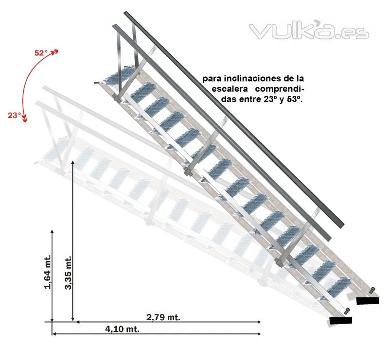 Escalera de altura variable para todas las posiciones y alturas. Todo en UNA