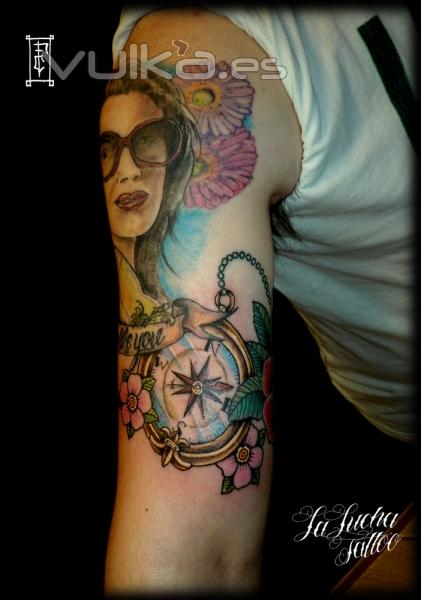 brujula,TATTOO,tradicional,tatuaje,el ejido,old school.adra.almeria,berja,compas,pin up,tatoo