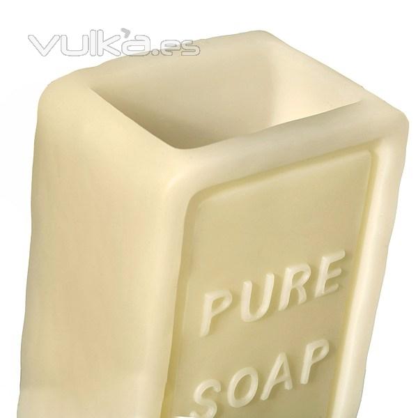 Vaso baño soap rectangular beige 2 - La Llimona home