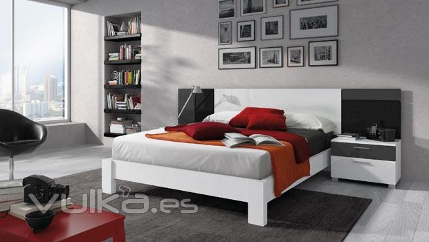Muebles dormitorios modernos en color lacado blanco 