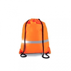 Mochilla alta visibilidad color naranja con banda retroreflectante