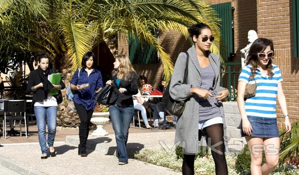 SLU Madrid students enjoy the fall weather.