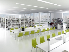 Muebles biblioteca e iluminacion