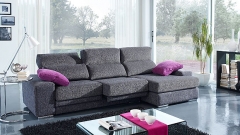 Sofa de 3 plazas tapizado en color gris