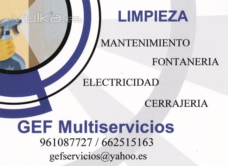 GEFMultiservicios limpieza y mantenimiento