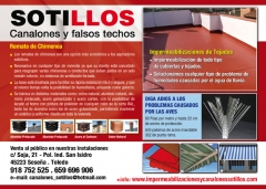 Servicios de impermeabilizacion y control antiaves en los tejados