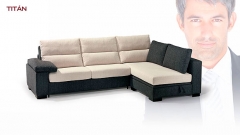 Moderno sofa de 3 plazas combinado en 2 colores