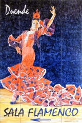 Bailaora flamenca para duende tapas bar (amsterdam) mural ceramico de 60x75cm