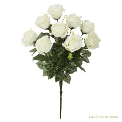 Ramo artificial flores rosas blancas 52 1 - la llimona home