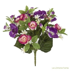 Ramo artificial flores anemonas violetas con rosas - la llimona home