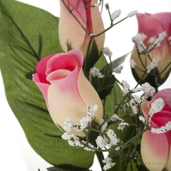 Todos los santos ramo artificial flores rosas color rosa con gypsophilas 38 2 - la llimona home