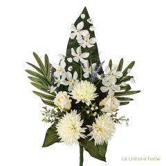 Todos los santos ramo artificial flores crisantemos con rosas blancas 60 - la llimona home