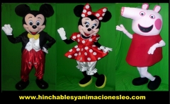 Mickey mouse, minnie mouse y pepa pig en huelva