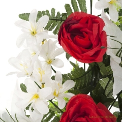 Todos los santos ramo artificial flores camelias rojas con liliums 60 1 - la llimona home