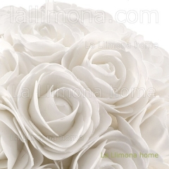 Flores artificiales bola flores rosas artificiales blancas 30 1 - la llimona home