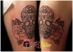 Calavera mexicana en tatuate studio alicante