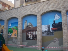 Decoracion mural parque del carrilet reus