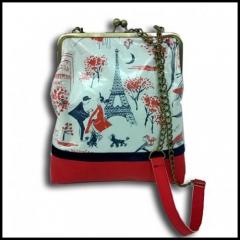 Bolso boquilla con colgador tela paris