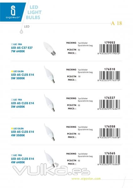 LED LIGHT BULBS A18