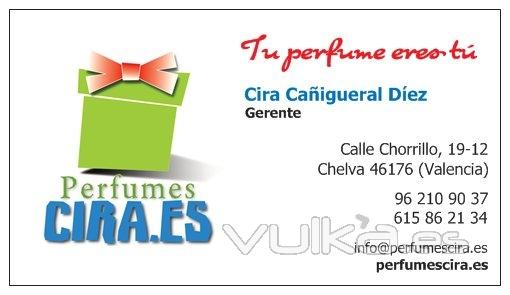 Tarjeta de visita Cira Cañigueral | Perfumes Cira