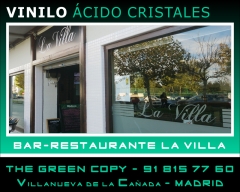 Vinilo para ventana restaurante | the green copy rotulacion villanueva de la canada madrid