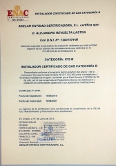 Instalador certificado de gas categoria b