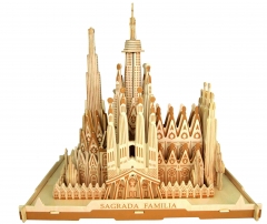 Puzzle de madera 3d sagrada familia incluye instrucciones edad recomendada 10+