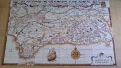 Mural ceramico mapa antiguo de andalucia para bocadillo restaurant nyc 210x135cm