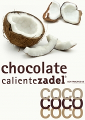 Chocolate caliente zadel con trocitos reales de coco