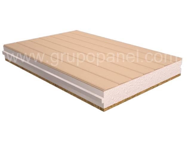 Panel sandwich madera friso abeto natural, o barnizado