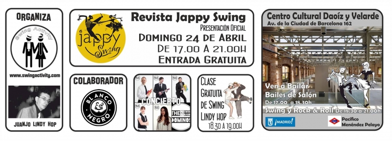 Presentación de la Revista Jappy Swing. Concierto de Dominos Swing. Organiza Swing Activity. 