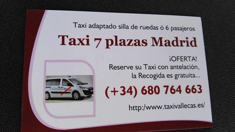 TAXI 7 PLAZAS EN MADRID - 6 PASAJEROS - 6 PASSENGERS