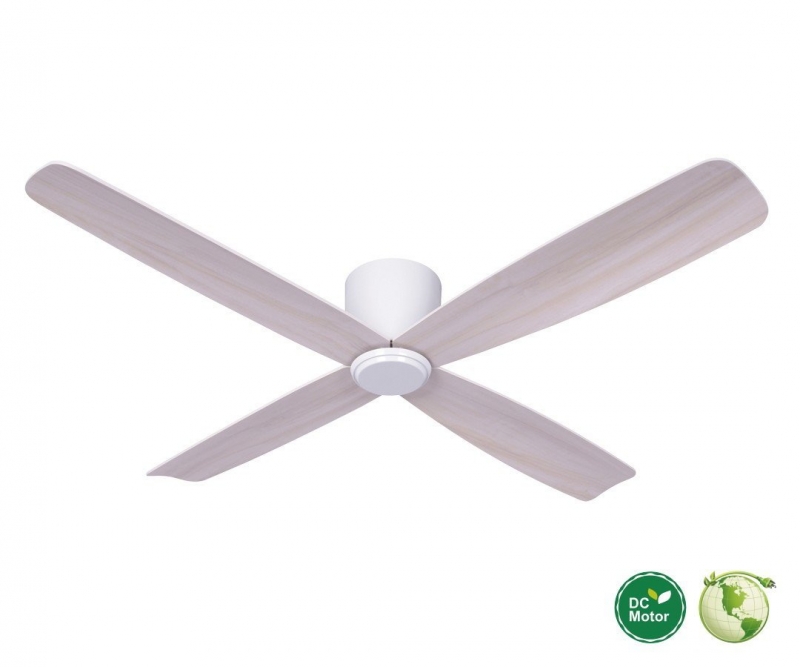 CASA BRUNO Fraser Hugger DC-ventilador de techo Ø 132 cm, blanco, ideal para techos bajos