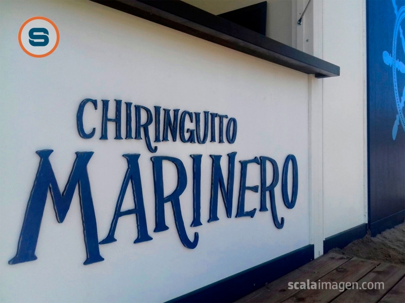 Rótulo corpóreo para decoración de Chiringuito en Aguilas, Murcia. www.scalaimagen.com