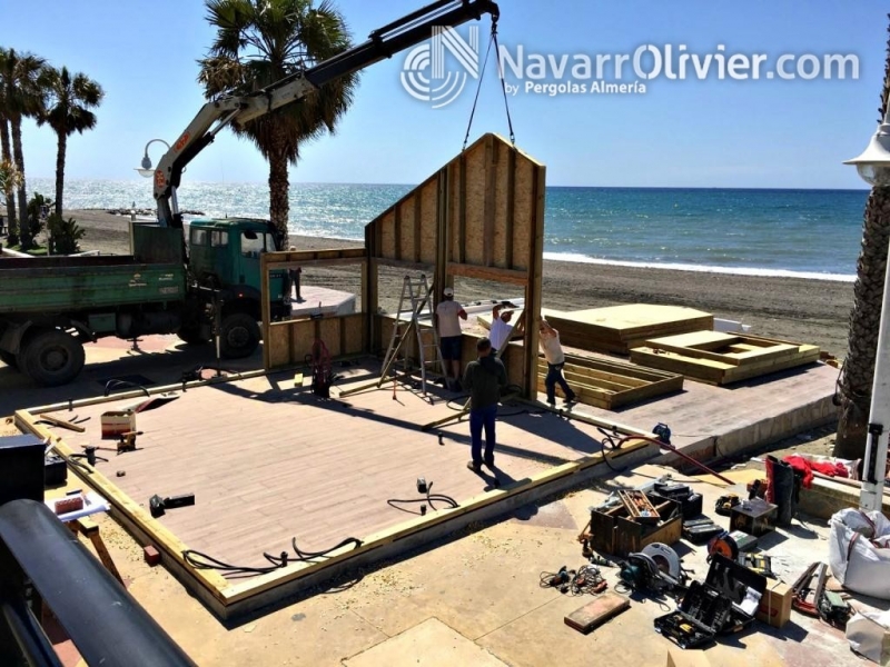 Fase inicial de construcción de Chiringuito en Algarrobos Costa, Málaga. navarrolivier.com