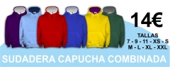 Sudadera capucha combinada lista para personalizar