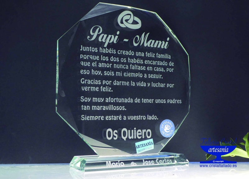 placa de cristal para regalos