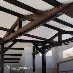 Interior estructura de madera para cubierta de  panel sandwhich navarroliviercom