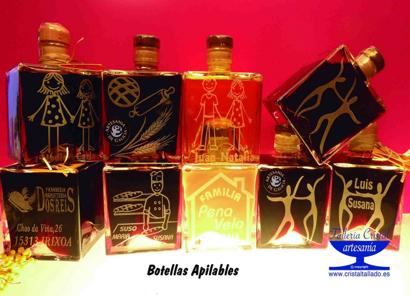 botellas grabadas