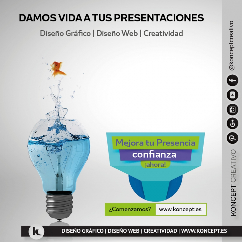 Damos vida a tus presentaciones, servicios de diseño gráfico, diseño web y creatividad.