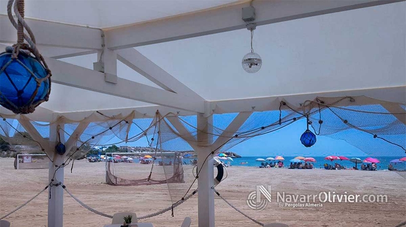 Pergola desmontable para chiringuito de playa en murcia