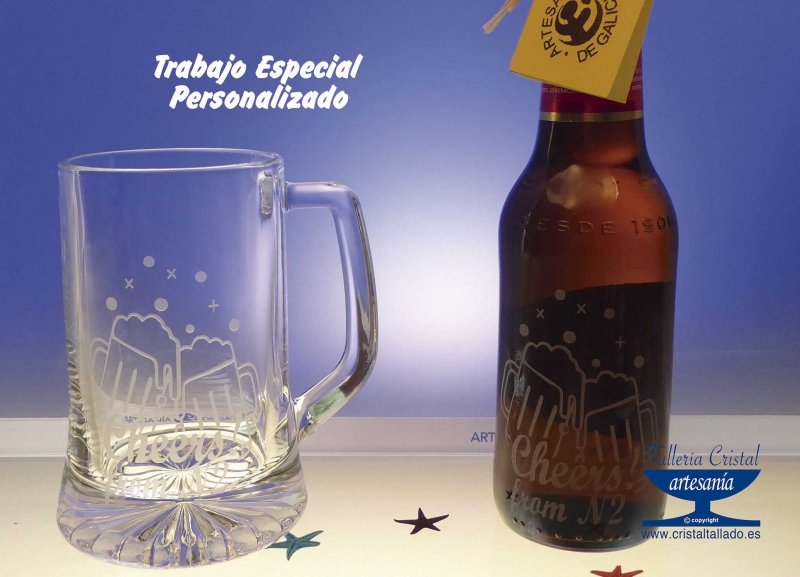 grabar botellas de cervezas estrella galicia.