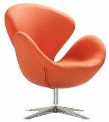 Sillon chair p62, diseno, cromado, tejido cachemir naranja